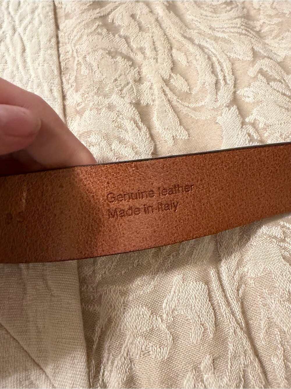 Eleventy Brown Leather Belt with Antique Silver Buckle - Picture 3 of 6